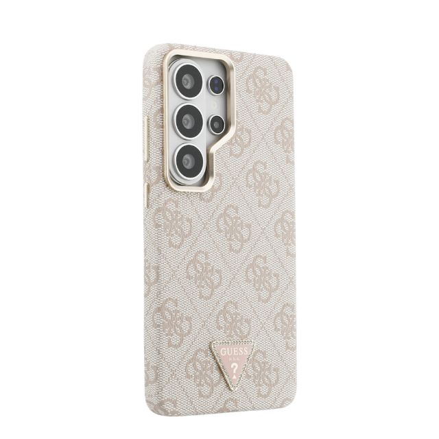 Guess Galaxy S26 Ultra Backcover hoesje - MagSafe - 4G Script Metal Logo - Gold Edge - Roze