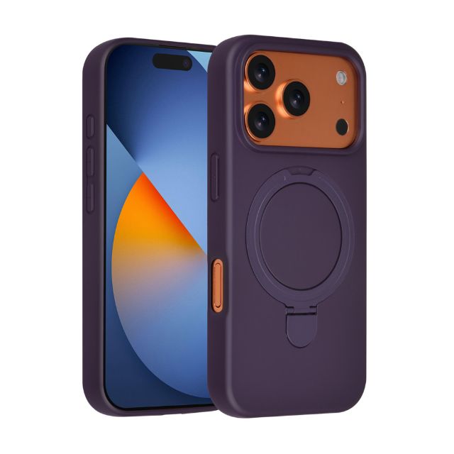 iPhone 17 Pro Backcover hoesje - Magsafe With Ring Stand - Hanger - Grape Purple