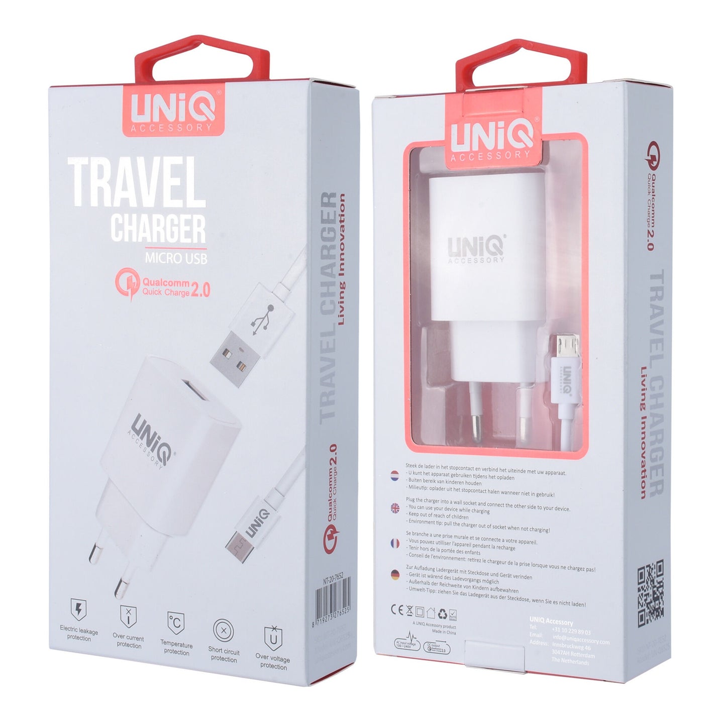 UNIQ Accessory Qualcomm 2.0 Quick travel charger - Micro USB Wit (CE)
