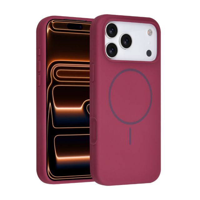 iPhone 17 Pro Max Backcover hoesje - Magsafe - Full Silicone - Felroze