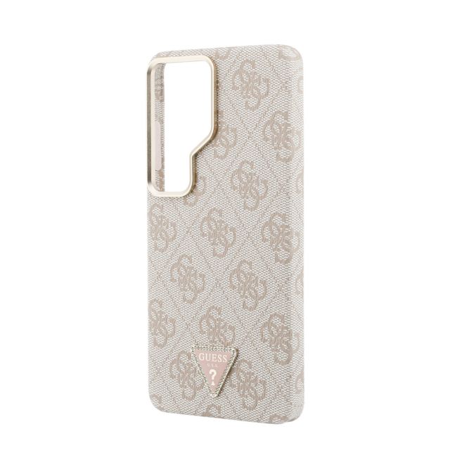 Guess Galaxy S26 Ultra Backcover hoesje - MagSafe - 4G Script Metal Logo - Gold Edge - Roze