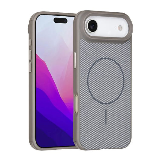 iPhone 17 Air Backcover hoesje - Magsafe - Carbon Fiber - Shockproof - Grijs