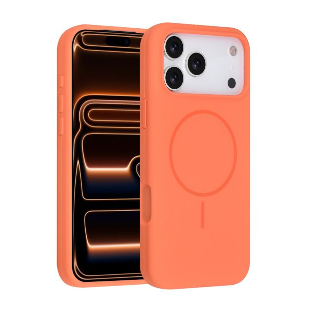 iPhone 17 Pro Max Backcover hoesje - Magsafe - Full Silicone - Felroze