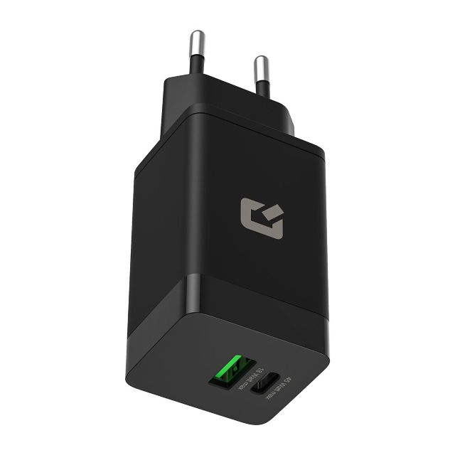 TUNIQ PD 45W GaN thuislader - dual poort met USB-C naar USB-C kabel - Zwart