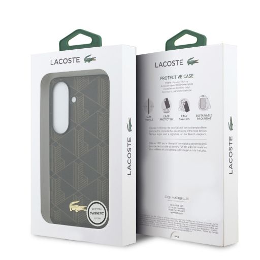Lacoste Galaxy S26 Plus Backcover hoesje - MagSafe - The Blend Monogram - Bruin