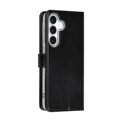 TUNIQ Galaxy S25 FE Book Case hoesje - Pasjeshouder voor 3 pasjes - Magneetsluiting - Hanger - Zwart