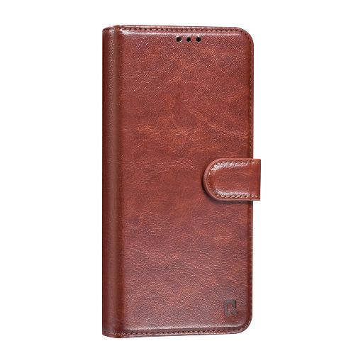 TUNIQ Galaxy S25 Plus Book Case hoesje - Pasjeshouder voor 3 pasjes - Magneetsluiting - Hanger - Bruin