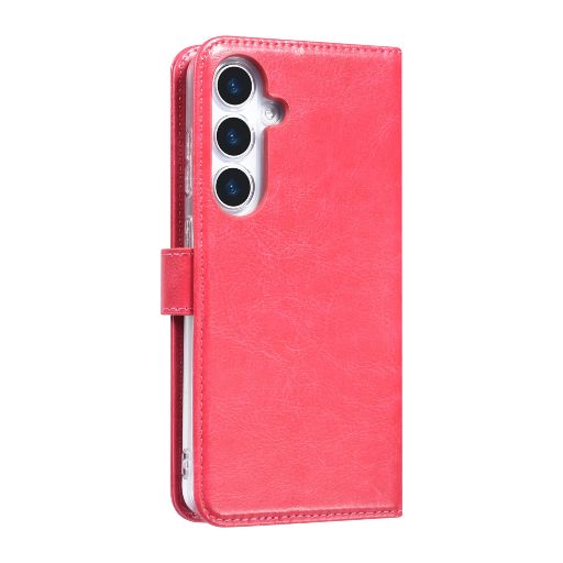 TUNIQ Galaxy S25 Plus Book Case hoesje - Pasjeshouder voor 3 pasjes - Magneetsluiting - Hanger - Felroze