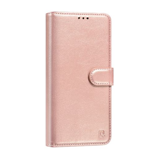 TUNIQ Galaxy S25 Book Case hoesje - Pasjeshouder voor 3 pasjes - Hanger - Rose Gold