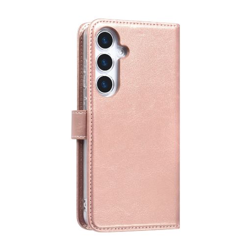 TUNIQ Galaxy S25 Book Case hoesje - Pasjeshouder voor 3 pasjes - Hanger - Rose Gold