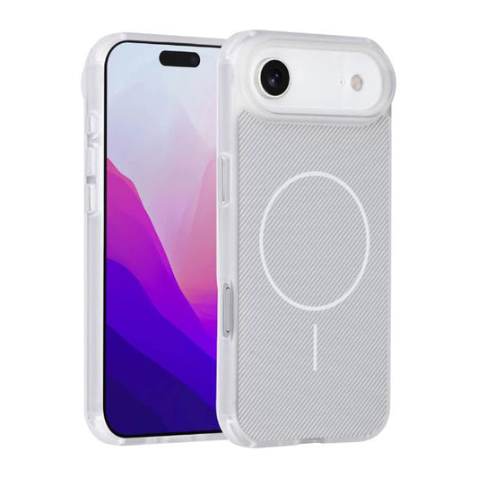 iPhone 17 Air Backcover hoesje - Magsafe - Carbon Fiber - Shockproof - Wit